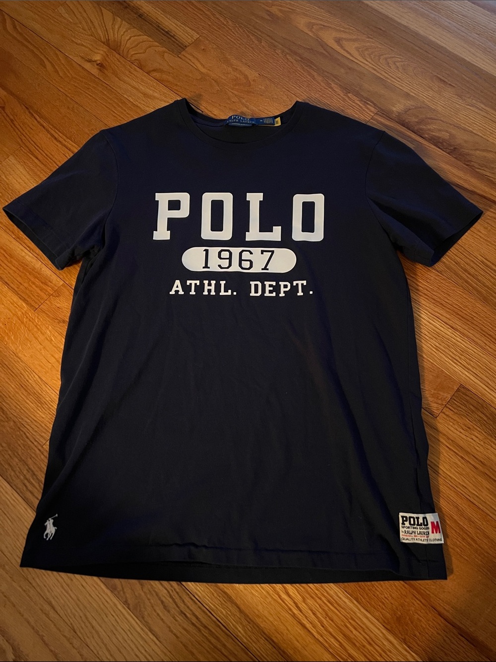 Polo by Ralph Lauren Navy White 'POLO 1967 ATHL. DEPT.' Short Sleeve Tee